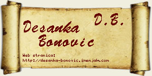 Desanka Bonović vizit kartica
